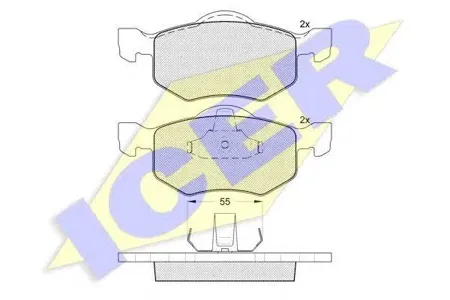 ICER 181532 Колодки торм.передние Ford Maverick 2.03.0 01>, Mazda Tribute 2.03.0 00>