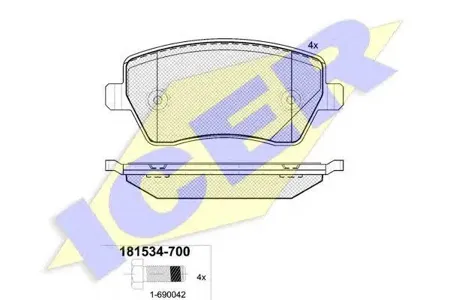 ICER 181534700 Колодки торм.передние Nissan Micra 1.2i-1.5CDi &16V 03>