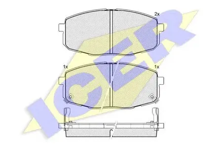 ICER 181540 Колодки торм.передние Kia Carens 1.6-1.9CRDi 02>