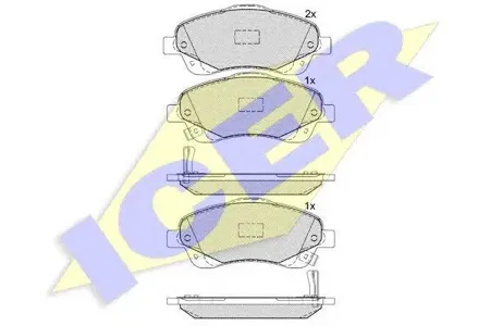 ICER 181573 Колодки торм.передние Toyota Avensis 1.6i-2.4D4-D 03>