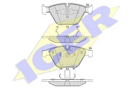 ICER 181577 Колодки торм.передние BMW E65E66 3.5i4.5i3.0D4.0D 01>