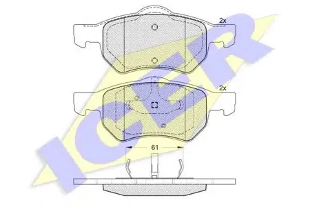 ICER 181586 Колодки торм.передние Chrysler Voyager Grand Voyager , Dodge Caravan all 01>