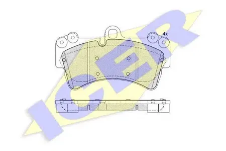 ICER 181595 Колодки торм.передние VW Touareg 3.2i4.2i2.5TDi5.0TDi диск 18' 02>