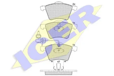 ICER 181605 Колодки торм.передние Ford Galaxy , VW Sharan 2.01.9TDi 95>