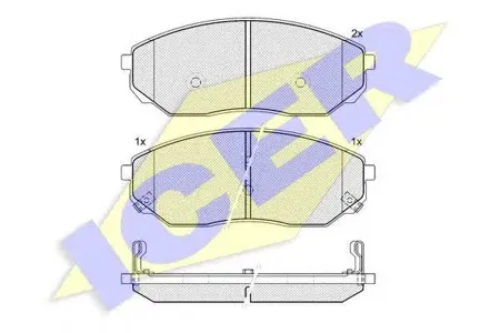 ICER 181606 Колодки торм.передние Kia Sorento 2.4-3.5iCRDi 02>