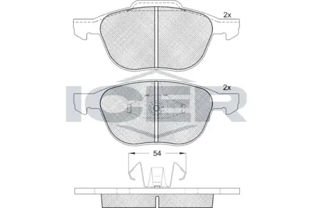 ICER 181617399 Колодки торм. дисковые Ford Focus II III Kuga