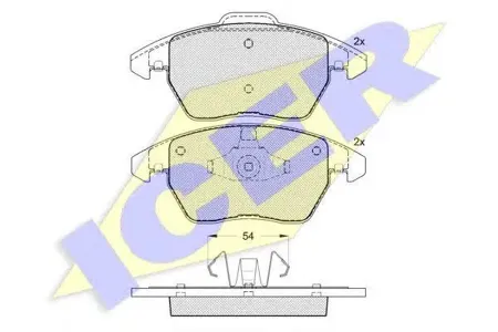 ICER 181637 Колодки торм.передние Citroen C4, Peugeot 307 2.0iHDi 03>