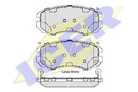 ICER 181644 Колодки торм.передние Hyundai Sonata IV 2.0i2.7 01> Coupe GK all 02>