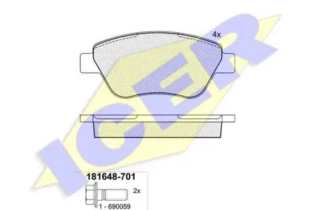 ICER 181648701 Колодки торм.передние