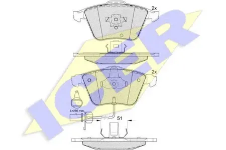 ICER 181654 Колодки торм.передние Audi A8 3.0-4.0DT 02>