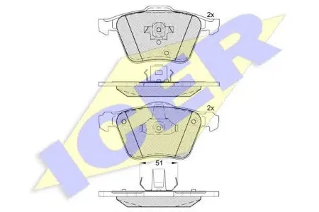 ICER 181655 Колодки торм.передние Volvo XC90 2.5iT3.0i T6 02>#