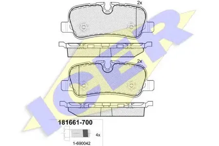 ICER 181661700 Колодки торм.задние Land Rover Discovery Range Rover 4.4i V82.7TD V6 04>