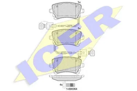 ICER 181674 Колодки торм. A4 A6 A8 Phaeton
