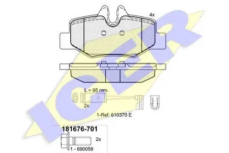 ICER 181676701 Колодки торм.задние Mercedes W639 Viano 3.03.22.2i 03>#