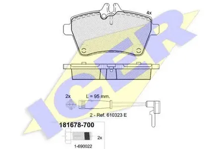 ICER 181678700 Колодки торм.передние Mercedes A-class W169 1.5-1.8CDi 04>#