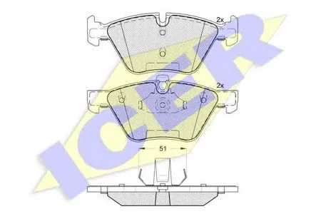ICER 181683 Колодки торм. BMW e60 2 0-3 0i пер 03-10