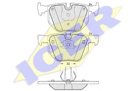 ICER 181685 Колодки торм.задние BMW E65E66 3.5i3.0D 01>#