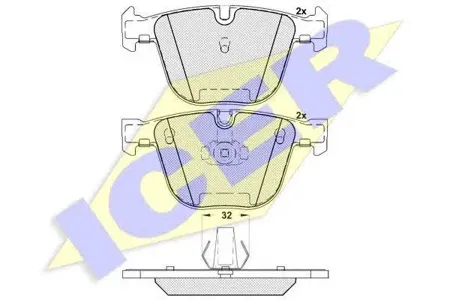 ICER 181687 Колодки торм.задние BMW E65E66 4.56.04.0D 01>