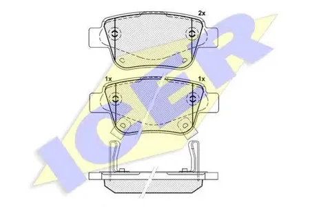 ICER 181688 Колодки торм.задние Toyota Avensis 1.6i-2.4 D-4D 03>