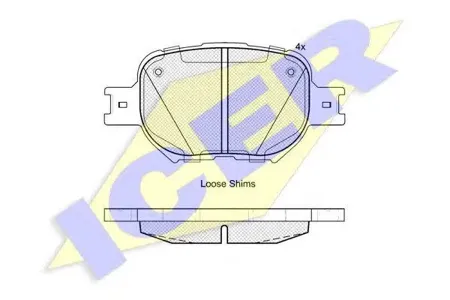 ICER 181704 Колодки торм.передние Toyota Corolla 2.0D SW диск 16' 02> Corolla Verso 1.82.0D 02>