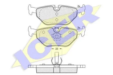 ICER 181707 Колодки торм.задние BMW E46 1.6i-2.8iD 98>,Rover 75 1.8-2.5CDT 99>
