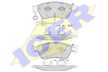 ICER 181725 Колодки торм.передние Audi A8 3.0-4.0DT 02>