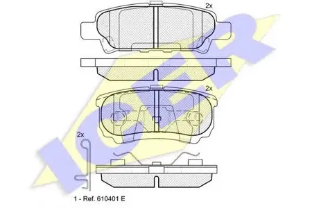 ICER 181746 Колодки торм.задние Mitsubishi Outlander 2.0MPi2.4i 03>