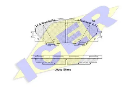ICER 181762 колодки дисковыепередние Toyota RAV IV 2.0VVT-i2.2D-4D 06>