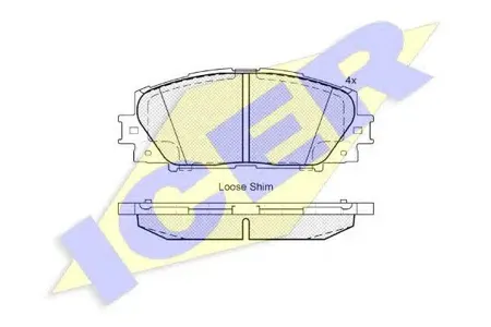 ICER 181774 Колодки торм.передние Toyota Yaris 1.0VVTi 06>