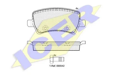 ICER 181776 Колодки торм.задние Ford Galaxy Mondeo C-Max , Volvo S80 1.6-4.4DTDCi 06>