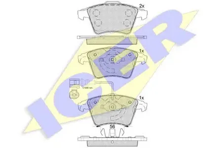 ICER 181779 Колодки торм.передние VW T5 Multivan 2.03.21.9TDi2.5TDi 03> диски 16'