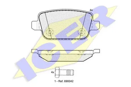 ICER 181801 Колодки торм.задние Land Rover Freelander 2 2.2TD43.2 06>
