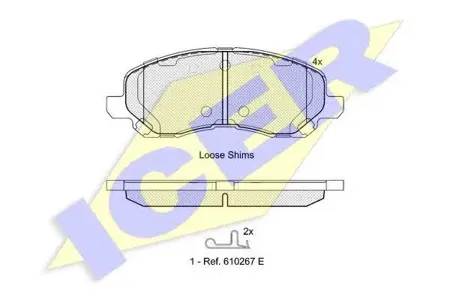 ICER 181806 Колодки торм.передние Mitsubishi Eclipse 01>#