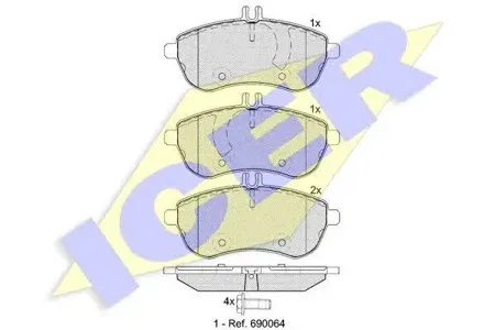 ICER 181821 Колодки торм.передние Mercedes W204 1.8-2.3 07>