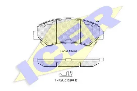 ICER 181834 Колодки торм.передние Nissan Qashqai X-Trail 1.6-2.5i1.5-2.0dCi 07>