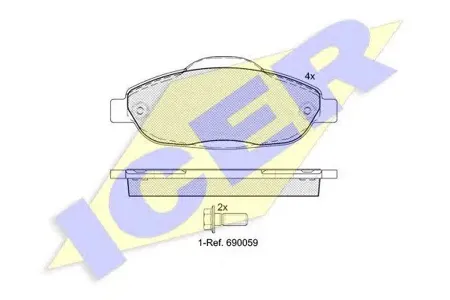ICER 181851 Колодки торм.передние Peugeot 3081.41.6 07>