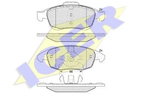 ICER 181852 Колодки торм.передние Citroen C4 Picasso 1.6HDi1.8i 06>