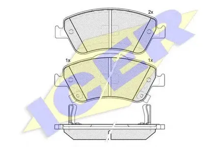 ICER 181869 Колодки торм.передние Toyota Auris 1.4VVTi1.6VVTi1.4D-4D 07>