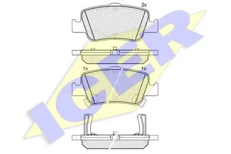 ICER 181870 Колодки торм.задние Toyota Auris Corolla 1.4D-4D1.4VVTi1.6VVTi2.0D-4D 07>