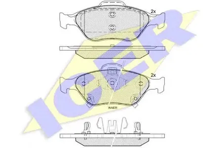 ICER 181877 Колодки торм.передние Toyota Yaris 1.01.3 06>