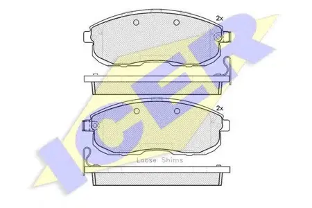 ICER 181882 Колодки торм.передние Suzuki SX4 1.6i VVT1.9DDiS 06>