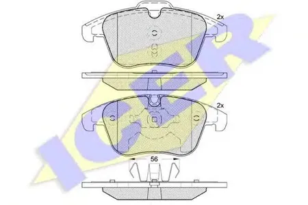 ICER 181886 Колодки торм.передние Citroen C5 1.82.01.6HDi2.0HDi 08>