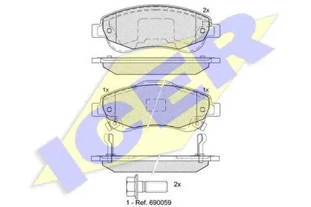 ICER 181887 Колодки торм.передние Honda CR-V 2.02.2D2.4 06>