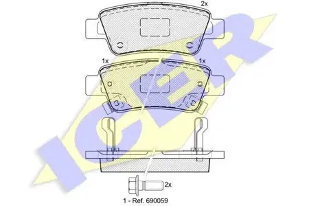 ICER 181888 Колодки торм.задние Honda CR-V 2.02.2D2.4 06>