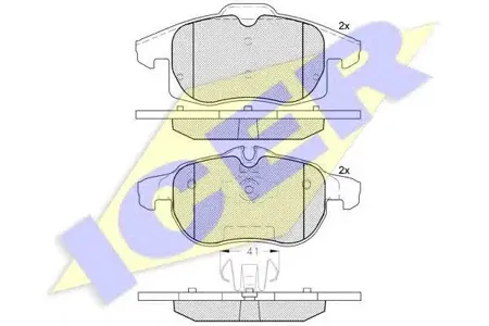 ICER 181891 Колодки торм.передние Opel Vectra 1.6-2.01.9CDTi 02>, Saab 9-3 1.81.9TiD 05>