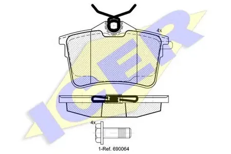 ICER 181895 Колодки торм.задние Citroen Berlingo , Peugeot Partner 1.61.6HDi2.0HDi 08>