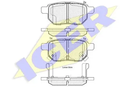 ICER 181899 Колодки торм.задние Toyota Auris 1.4VVT-i -2.2D 07>Yaris 1.0VVT-i 06>