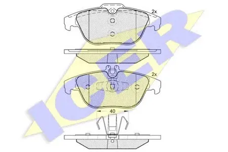 ICER 181900 Колодки торм.задние Mercedes W204X204 1.8-3.52.5CDI3.2CDI 07>