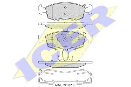 ICER 181924 Колодки торм. Logan BerlinaMCV 1.5 dCi 1.6i 16v (06-)
