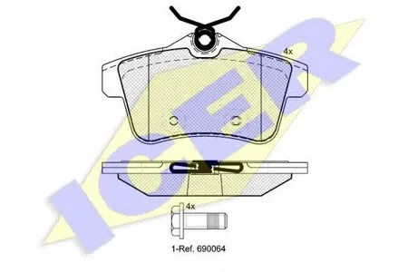 ICER 181928 Колодки торм.задние Peugeot 30085008 1.6i1.6-2.0HDi 09>